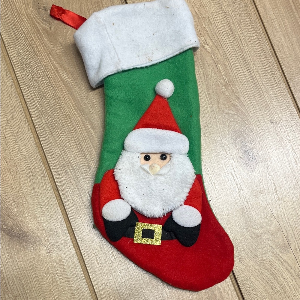 Festive Vintage Santa Christmas Stocking